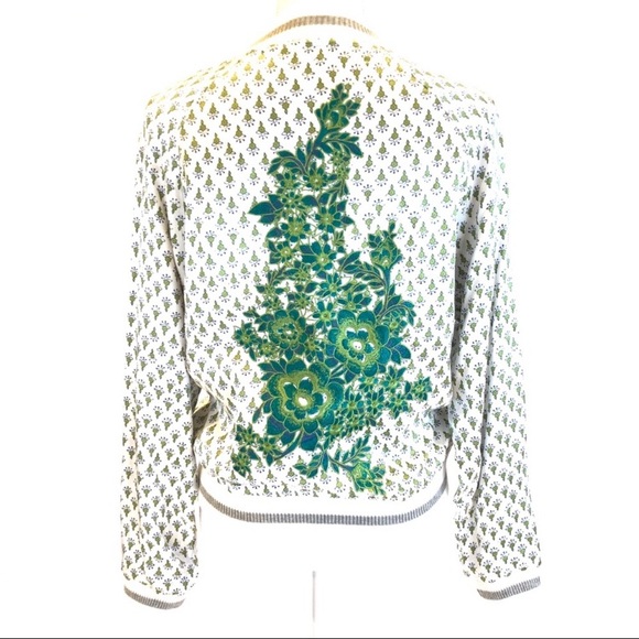 Anthropologie Tiny Editions Embroidered Bomber Jacket - Picture 5 of 8